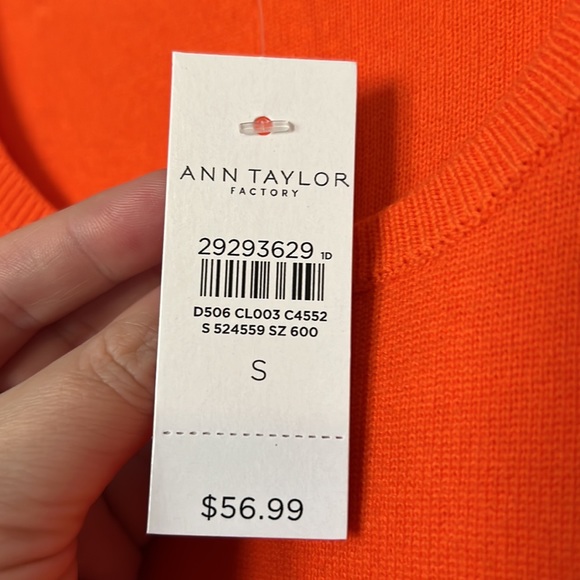 Ann Taylor orange sweater top - Picture 2 of 2